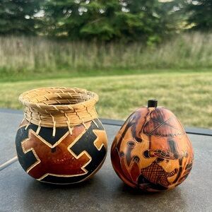 Handcrafted Gourd set - Folk Art